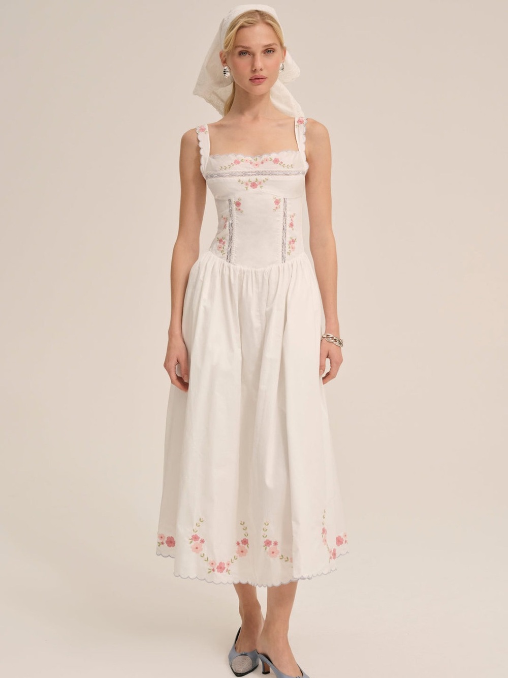 For Love And Lemons Tea Time Midi Dress Size Medium NWT - Picture 3 of 10